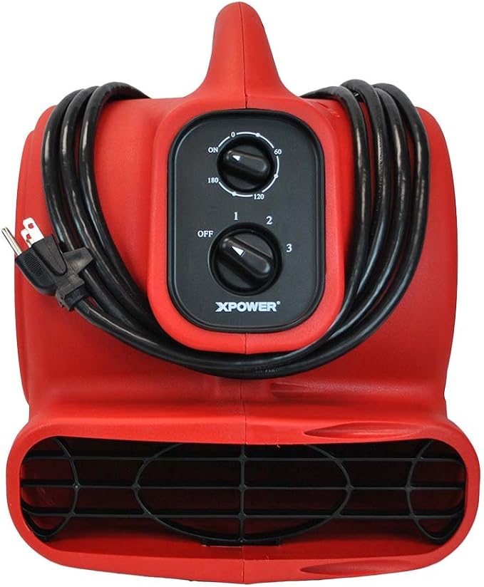 XPOWER P-230AT Mini Mighty 1/4 HP 925 CFM Centrifugal Air Mover, Carpet Dryer - Image 6