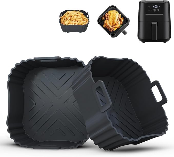 2 Pack Silicone Air Fryer Liners by LYHOLKEER