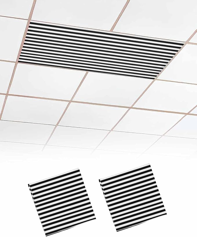 2 Pack Black and White Stripes Fluorescent Light Covers by Unknown