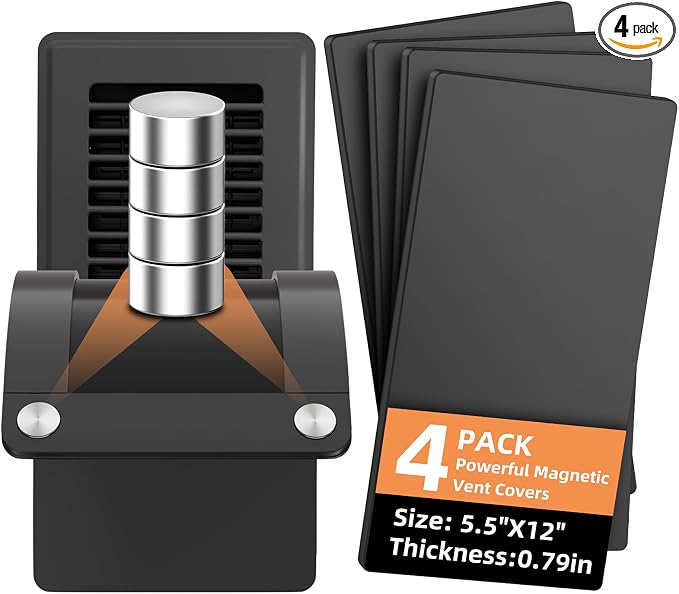 4Pack Magnetic Vent Covers 5.5x12 Strong Neodymium Magnets by NEVESYKCUL