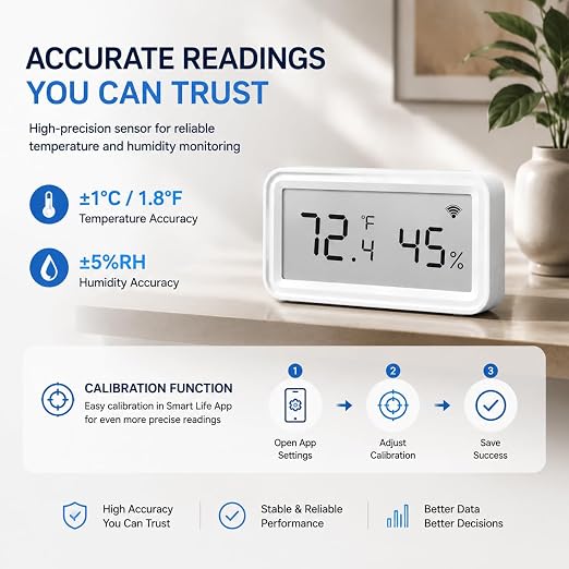 WiFi Temperature Humidity Sensor, Smart Thermometer Hygrometer - Image 5