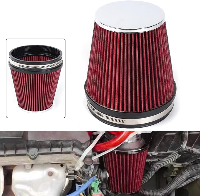 6" 152 mm High Flow Inlet Air Filter, Air Intake Cone Filter Replacement - Image 7