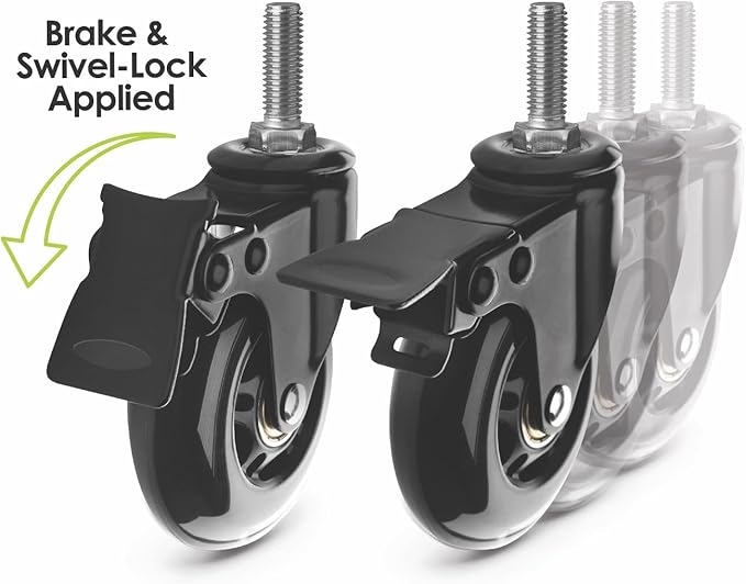 Slipstick 3 Inch Rubber Caster Wheels - Image 6