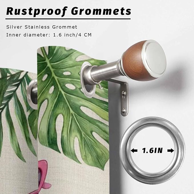 Summer Flamingbirds Outdoor Curtains - Image 2