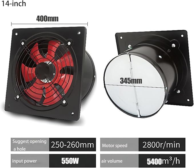 14 inch, Upgraded Quiet Kitchen Exhaust Fan - Image 2