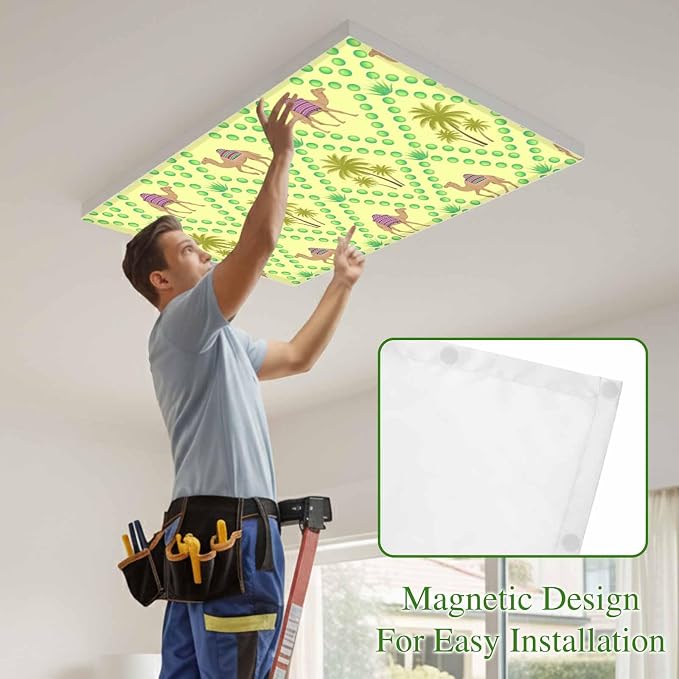 2 Pack Fluorescent Light Cover, Desert Sand Camels Light Covers - Image 3