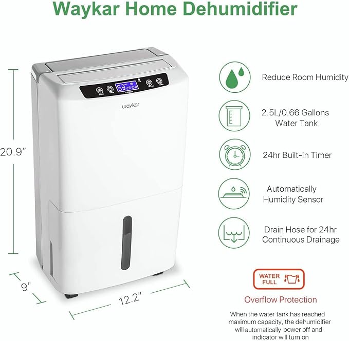Waykar 34 Pints Energy Star Dehumidifier - Image 2