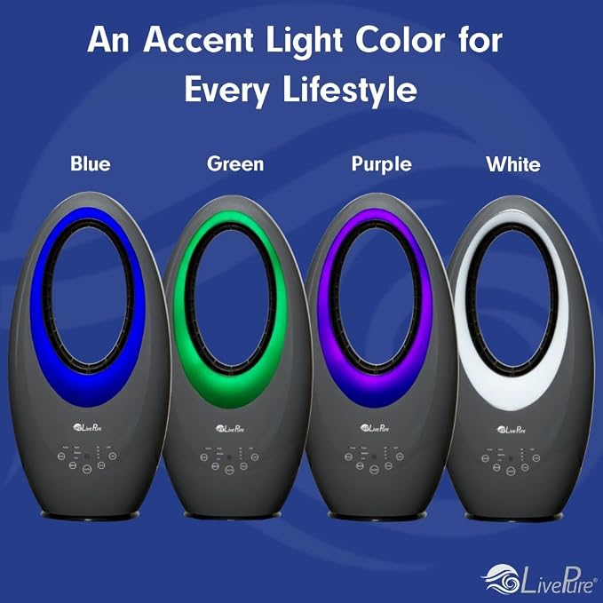 LivePure Bladeless Auto-Duster, Oscillating Fan w/Filter, Air Circulator - Image 7