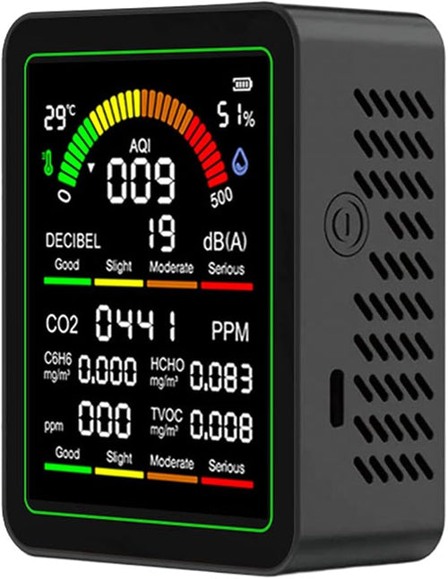 10-in-1 Indoor Air Quality Monitor, Portable Air Tester, ‌HCHO‌ Detector | by XINGGUANG+MINGREN