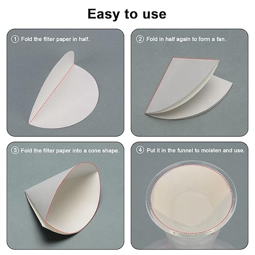 stonylab Quantitative Filter Paper, 100 Pack Slow Flow Rate Cellulose Filter - Image 4