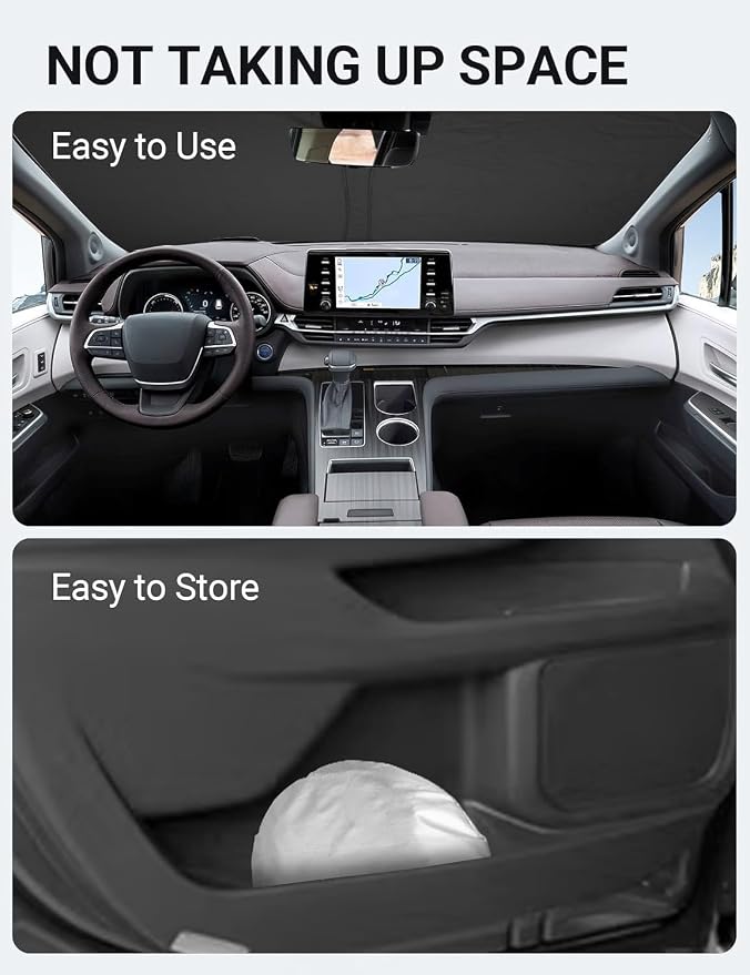 Proadsy Windshield Sun Shade for Sienna Mini Van 2021-2025 2026 4-Layer - Image 9