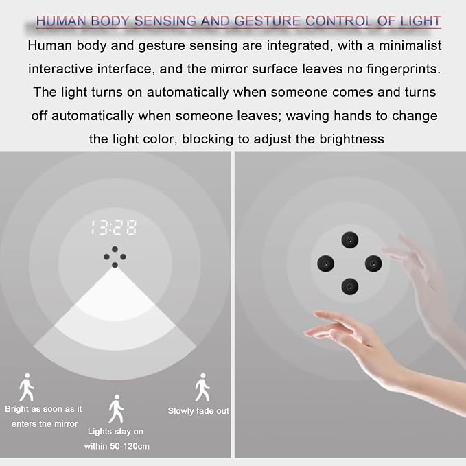 Smart Lighted Bathroom Mirror for Wall，Bathroom Mirror - Image 5