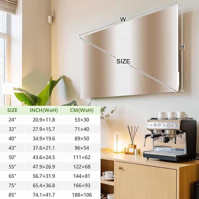 Modern Khaki White Ombre Indoor TV Cover, Elastic TV Screen Protector - Image 4