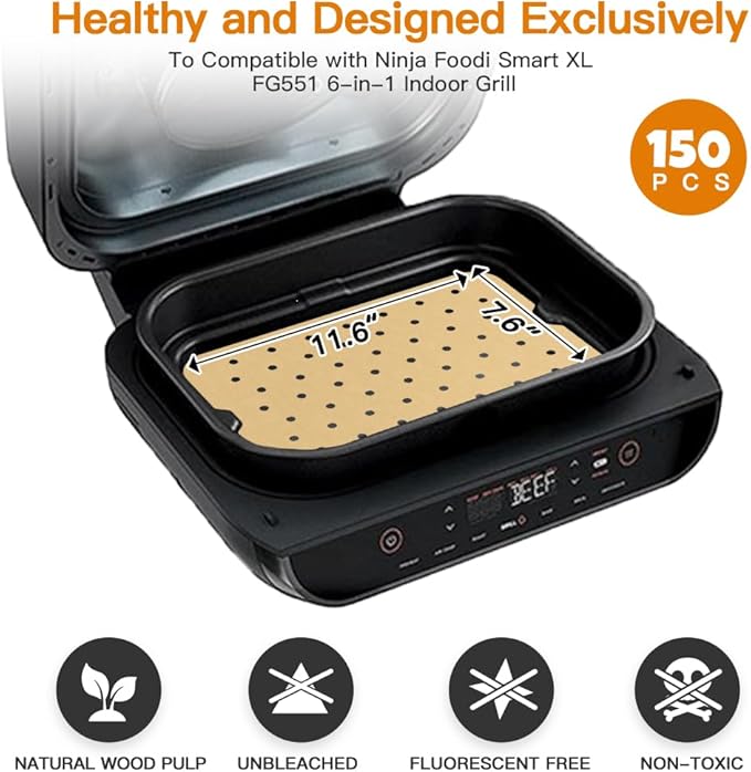 Air Fryer Liners Disposable for Ninja: 150pcs Air Fryer Parchment Paper Liners - Image 2