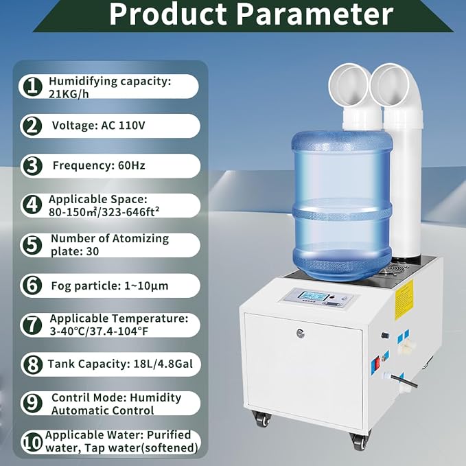 Automatic Ultrasonic Industrial Agricultural Humidifer 21000ml/h Highest Cool - Image 4