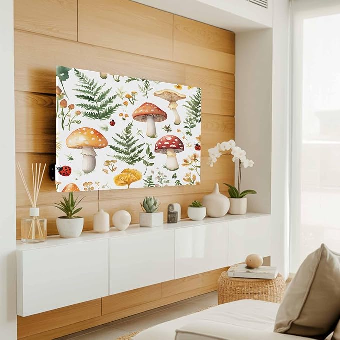 Spring Flower Leaf Farm Mushroom Indoor TV Cover, Elastic TV Screen Protector - Image 2