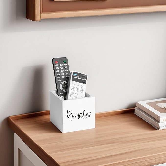 LBEMEY Wood Remote Control Holder, TV Remote Control Organizer - Image 8