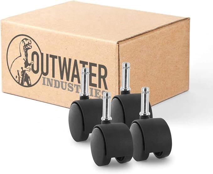 2" Wheel Diameter | Black Nylon Swivel Hooded Samson Twin Wheel Caster | 7/16" by OutwaterIndustries