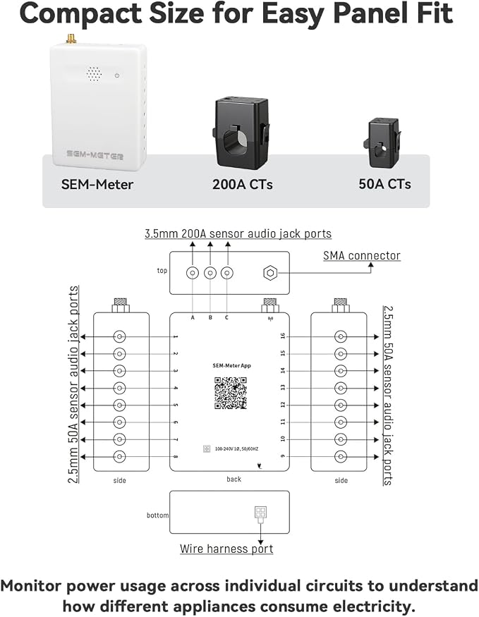 Smart Home Energy Monitor with 16 50A Circuit Level Sensors, Real-Time Power - Image 9