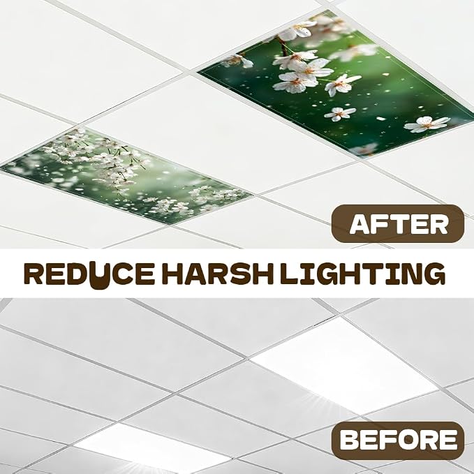 Fluorescent Light Covers-2 Pack 4 x 2 Feet Magnetic Ceiling Light Cover Room - Image 2