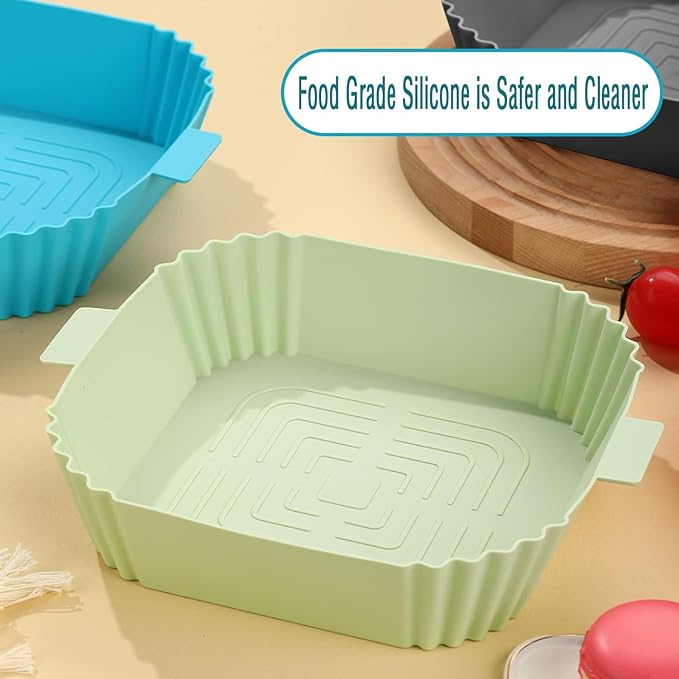 Silicone Air Fryer Liners, LYHOLKEER 4Pcs 7.6inch Square Airfryer Silicone - Image 5