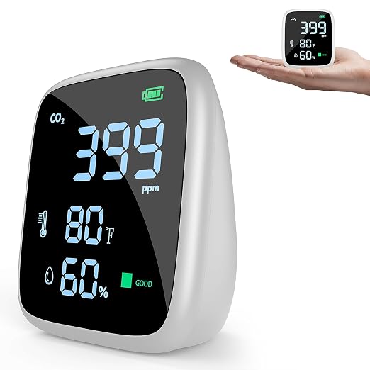 5-in-1 CO2 Carbon Dioxide Detector, Dienmern Portable Air Quality Monitor Indoor by Dienmern