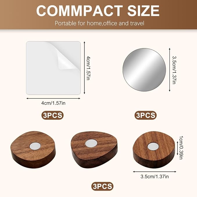 3 Pack Remote Control Holder, Upgraded Wood Magnetic Remote Control Wall Mount - Image 2