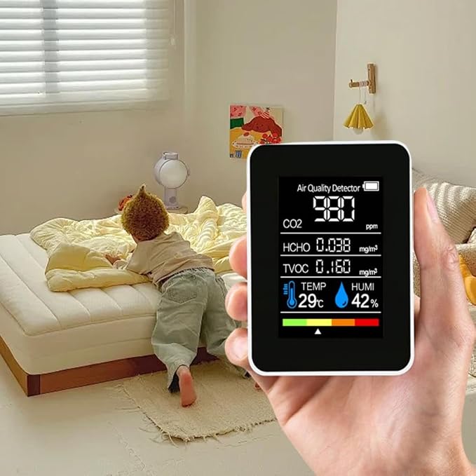 Air Quality Monitor, CO2 Monitor, 5in1 Indoor CO2 Detector Formaldehyde HCHO - Image 4