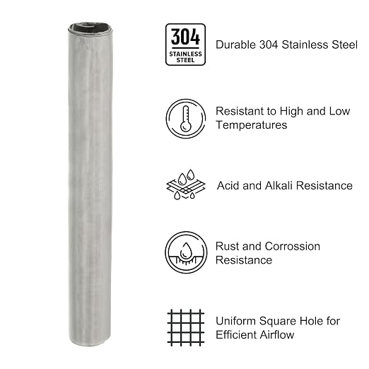 PATIKIL 40" L x 10" W Woven Wire Mesh, 250 Mesh 304 Stainless Steel Air Vent - Image 3