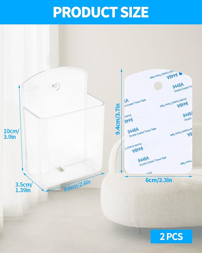2 PCS Remote Control Holders Wall Mount, Self Adhesive TV Air Conditioner - Image 2