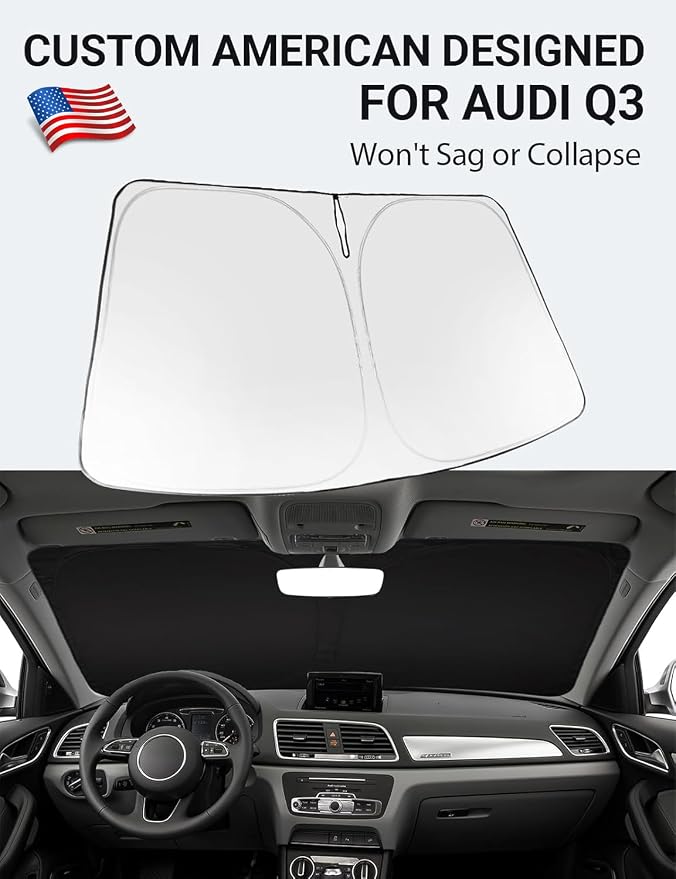 Proadsy 2026 Upgrade Windshield Sun Shade Custom Fit 2013-2018 Audi Q3 Foldable - Image 2
