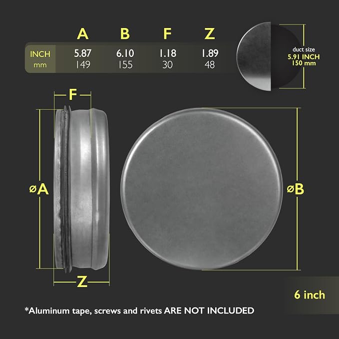 6 Inch Galvanized Steel Dryer Vent Cap - Image 2