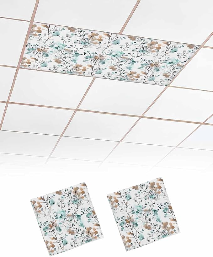2 Pack Vintage Teal Fluorescent Light Covers by Unknown