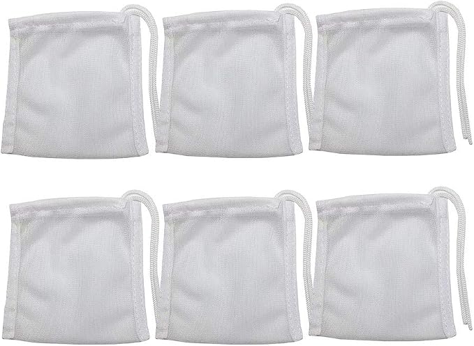6 Pack Small Sized Filter Bags for Activated Carbon, 3 by 4 inches High Flow by DEECOOYA