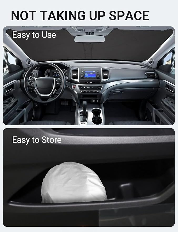Proadsy 2026 Upgrade Windshield Sun Shade Custom Fit Honda Ridgeline 2017-2025 - Image 9