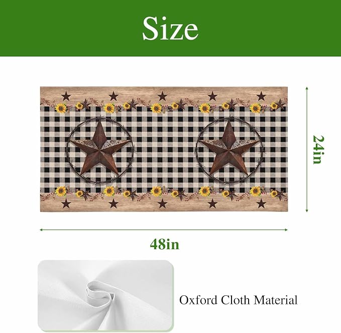 3 Pack Texas Star Fluorescent Light Covers Country Star Sunflower Vintage Plaid - Image 9