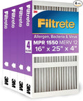 Filtrete 16x25x4, AC Furnace Air Filter, MPR 1550 DP, Healthy Living Ultra by Filtrete
