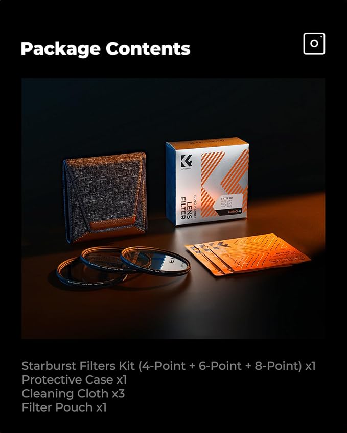 K&F CONCEPT 82mm Star Filters Kit 4 Points 6 Points 8 Points Cross Screen - Image 7