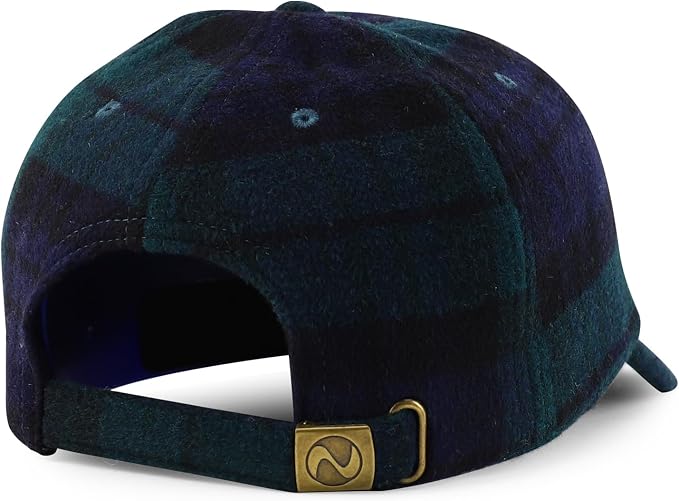 Trendy Apparel Shop Plaid Checker Wool Blend Unstructured Baseball Cap - Image 3
