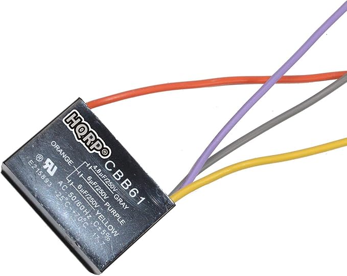 HQRP Capacitor Compatible with Hampton Bay Ceiling Fan 4.8uf+6uf+6uf 4-Wire UL by HQRP