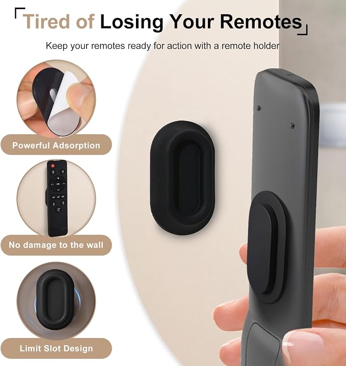 Magnetic Remote Control Holder Wall Mount, 4 Pack Silicone Remote Control - Image 4