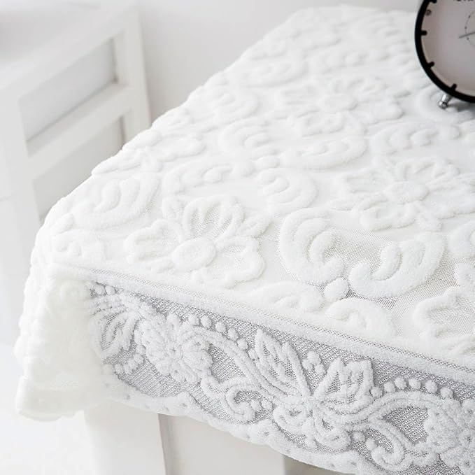 Vintage White Floral Lace Dust Cover - Image 5