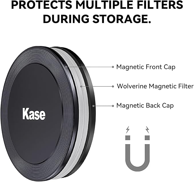 Kase 77mm Front Lens Cap, Magnetic CNC Aluminum + Optical Glass, Quick Press-On - Image 6