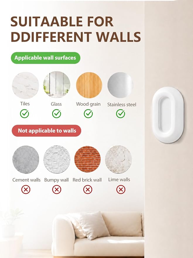 Magnetic Remote Control Holder Wall Mount, 5 Pack-White | Drill-Free - Image 7
