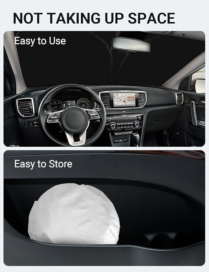 Proadsy 2026 Upgrade Front Windshield Sun Shade Foldable Sunshade Protector - Image 9