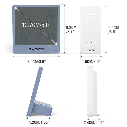 Raddy WF-50T Indoor Outdoor Thermometer Hygrometer Wireless Weather Station - Image 9