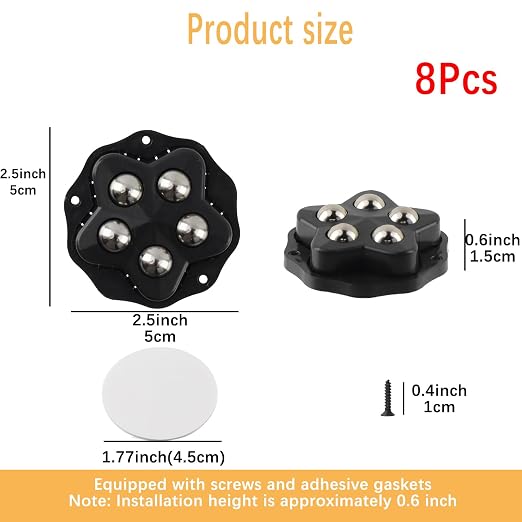 Geesatis Self Adhesive Caster Wheels, Sticky Pulley - Image 2