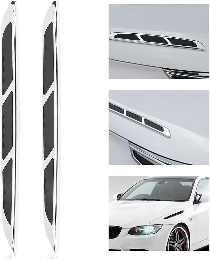1 Pair Car Hood Vent Air Intake Grille, Car Exterior Hood Side Door Air Flow - Image 3