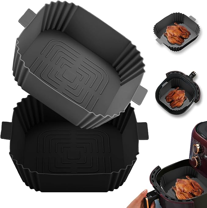 2 Pack Air Fryer Silicone Liners by LYHOLKEER