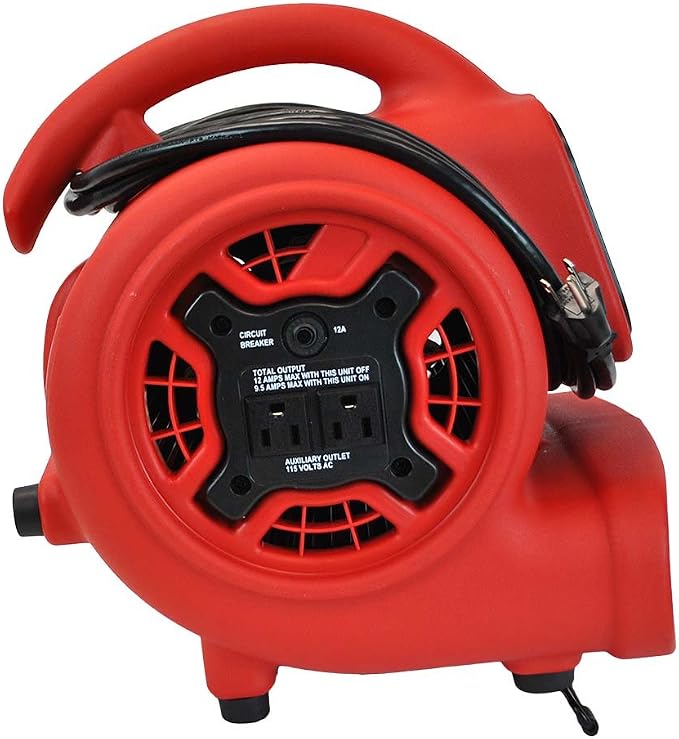 XPOWER P-230AT Mini Mighty 1/4 HP 925 CFM Centrifugal Air Mover, Carpet Dryer - Image 3